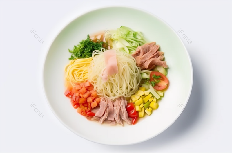 白色盘子的中式冷面,高清,摄影图,摄影图片,图片大全,摄影图免费下载